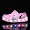 Kids LED Light-Up Sandals Girls Boys Waterproof Beach Pool Shoes Breathable Anti-Slip Cartoon Design