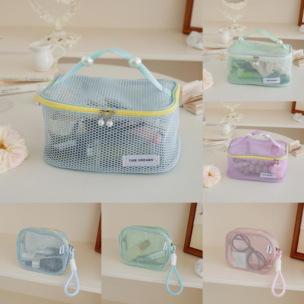 Travel Toiletry Bag With Mesh Material Portable Makeup Organizer For Vacation And Home Use