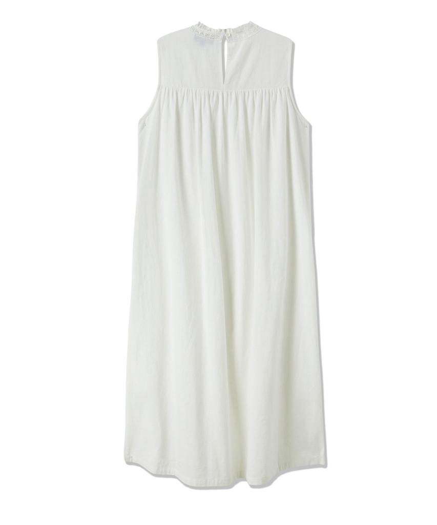 Penfield Crochet Embroidered Pleated Sleeveless Dress White_Fs2Ws51F