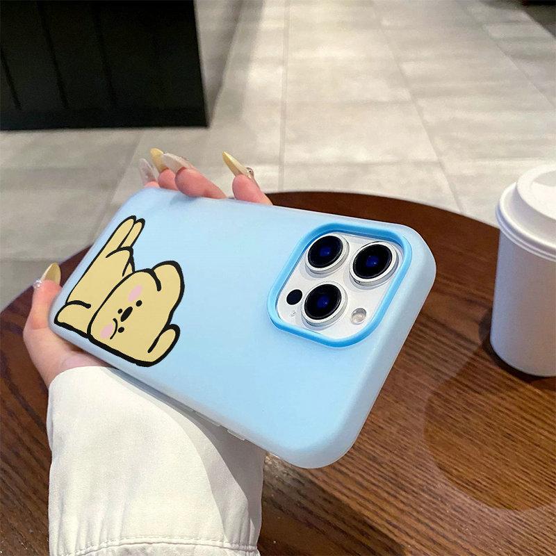 Patterned Matte Frosted Skin Feel Casing PC+TPU 2in1 Tired Dog Printed Protective Cover Soft Back Case