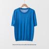 Hengyuanxiang Herren Kurzarm Rundhals Strick-T-Shirt aus Seidenmischung