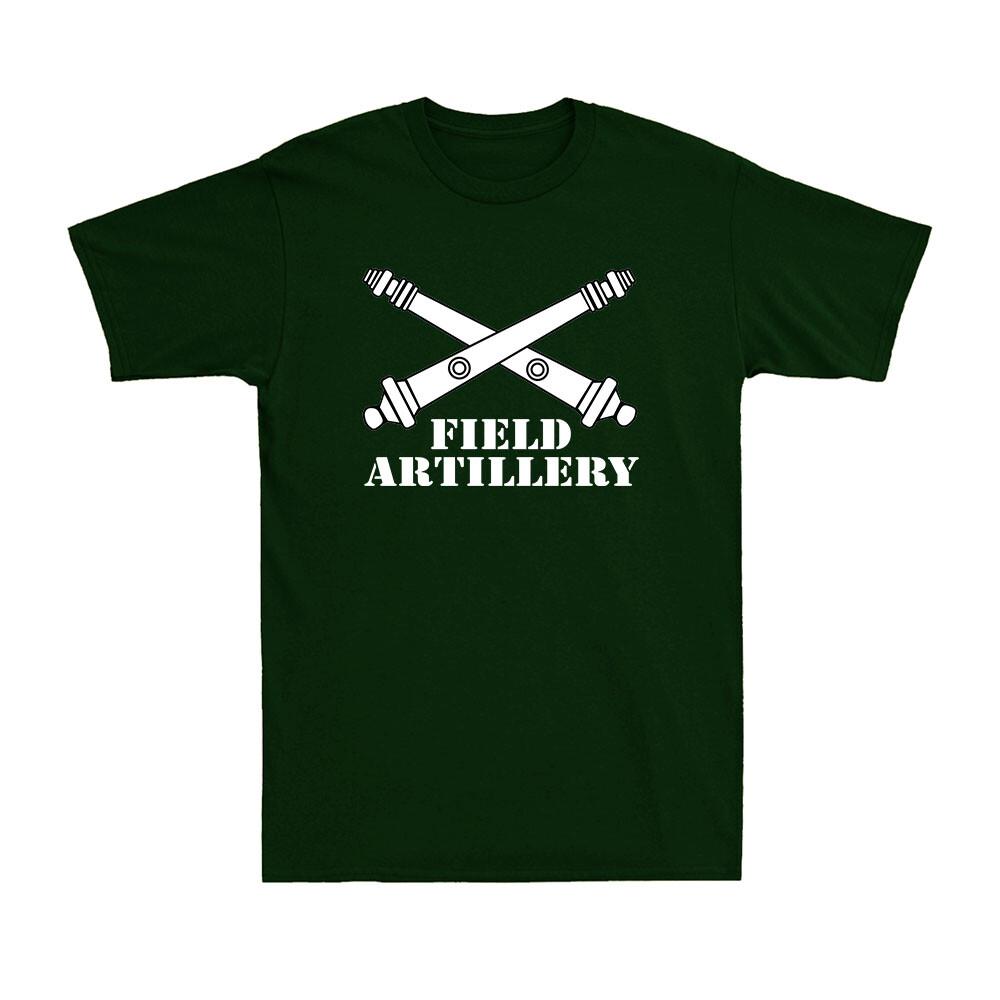 US Army Field Artillery Branch Insignia Crossed Cannons Veteran Graphic T-Shirt