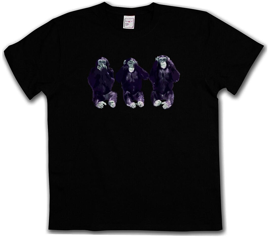 SEE NO HEAR NO SPEAK NO APES T-SHIRT Mafia Gorilla Can t See Hear- XXXL