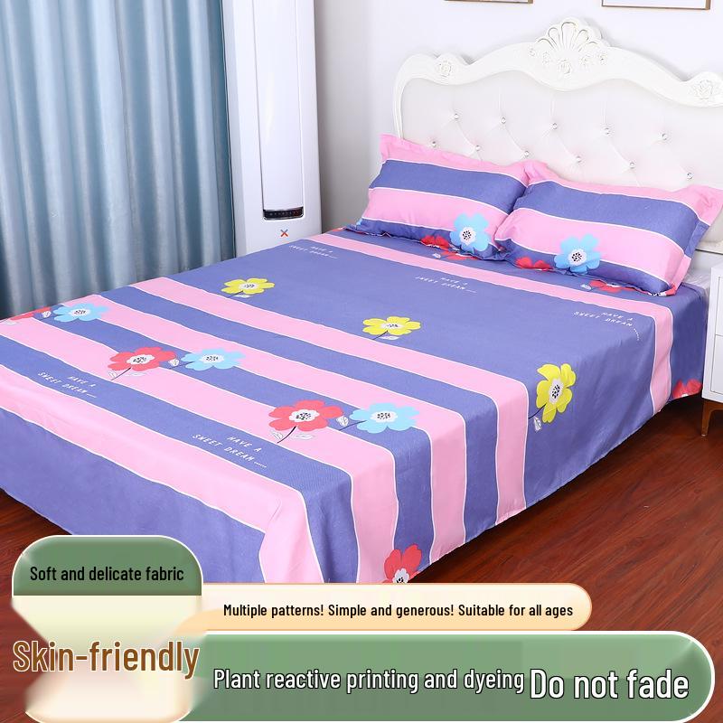 Cotton Dormitory Bedding Set: 3-Piece Quilt Cover and Single Sheet for Student Single Bed.
