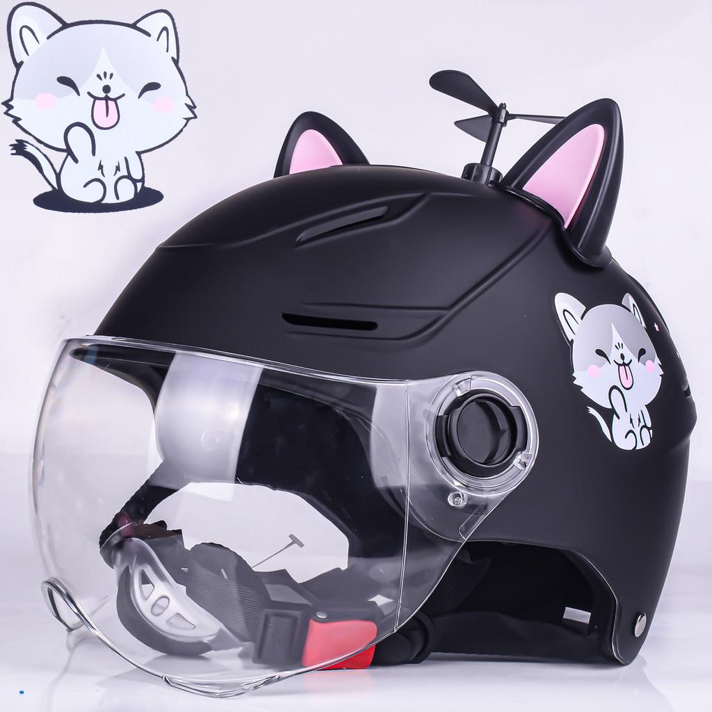 Electric Car Helmet Cute Cat Lightweight Personality Summer Riding Helmet National Standard Sun Protection Hat
