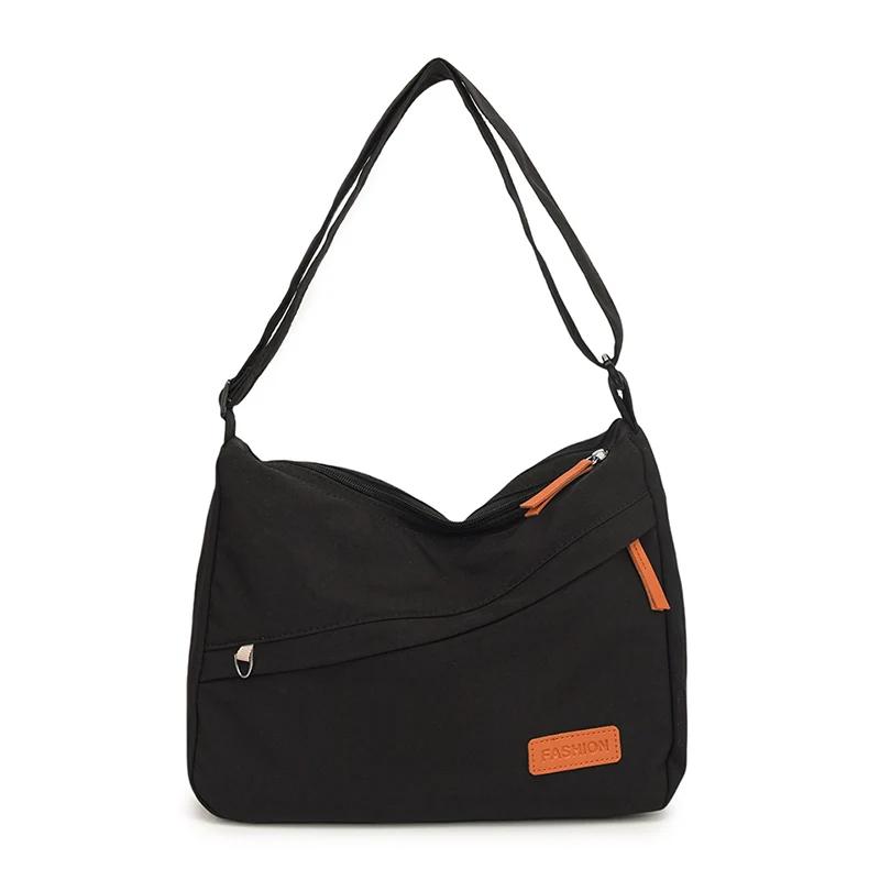 Versatile Crossbody Bags for Women Zippered Inner Pocket Monochromatic Shoulder Bags