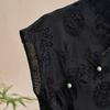 Thin Fabric New Chinese Style Top Jacquard Weave Black Jacquard Shirt  Women Casual Wear