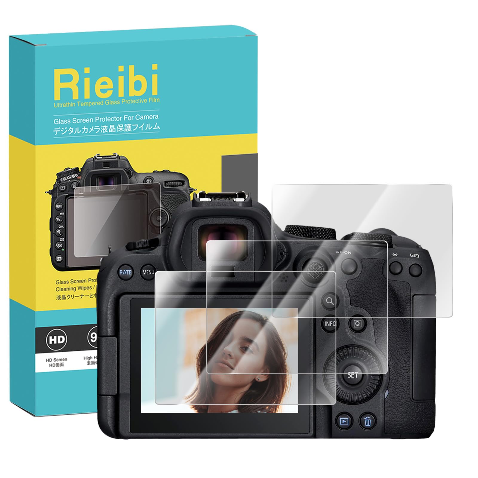 

Rieibi of Canon EOS R6 Mark II Screen Tempered Glass Screen Protector for R6 Mark 9H Impact Fingerprint High Sensitivity [Set 3] Protector, II, 0.25mm