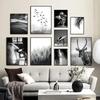 Canvas Painting Desert Waterbuck Art Poster Black White Tree Leafs Forest Nature Wall Art Posters And Prints Wall Pictures