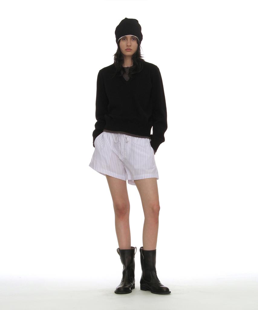 PARTIMENTO WOMEN Colorblock Double Layered Knit Sweater_Black