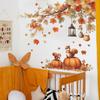 Painted Autumn Fallen Leaves, Pumpkins and Squirrels On The Walls of The Dining Room and Living Room
