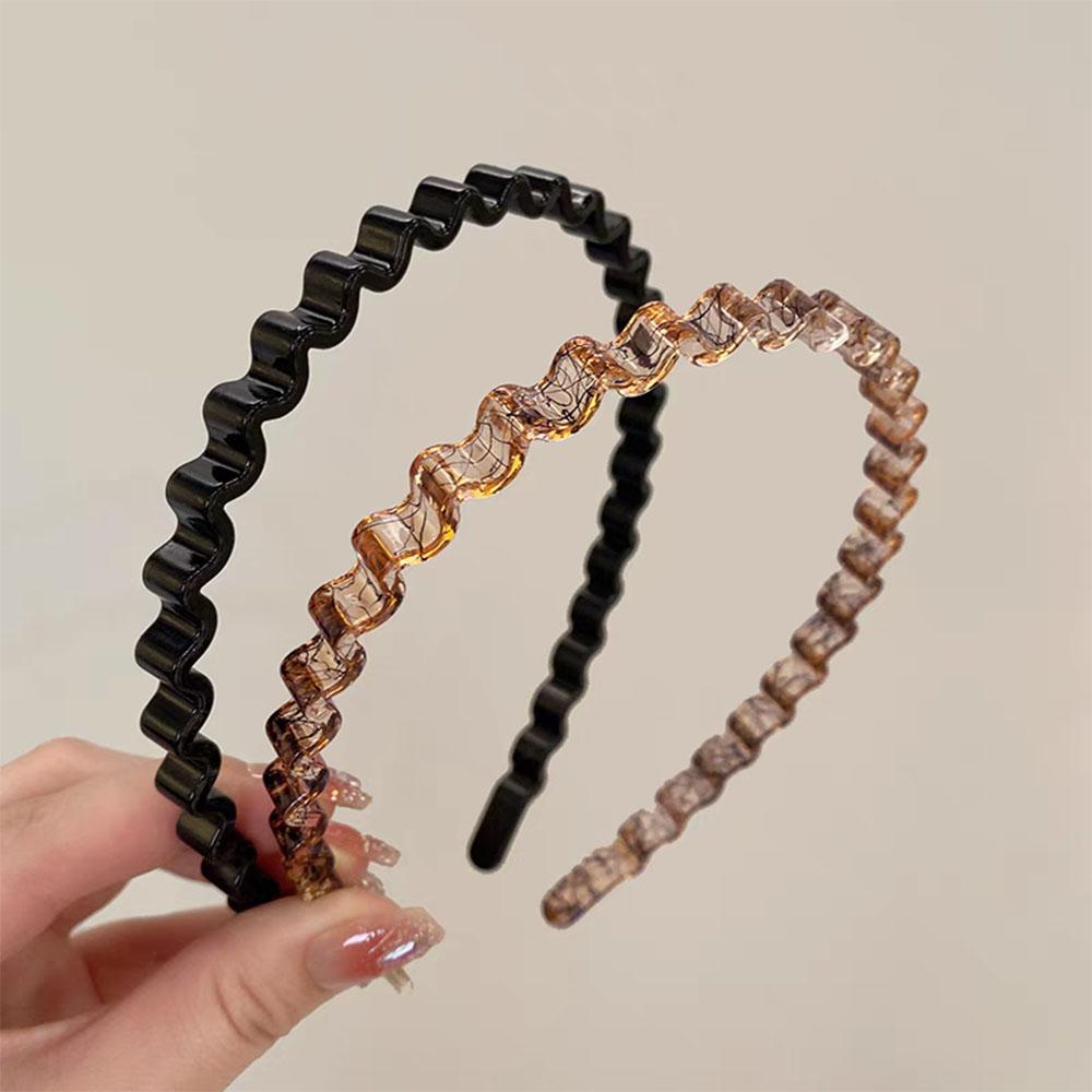 

2 шт. Модные волнистые черные унисекс ободки для волос, повязки на голову для женщин, мужчин, девочек, винтажные для спорта, противоскользящие аксессуары для волос