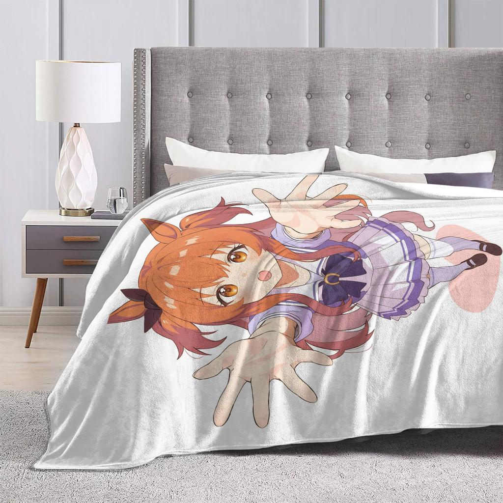 Umamusume Pretty Derby Mayano Top Gun Blanket Flannel Print Multi-function Super Warm Throw Blanket for Sofa Outdoor Rug Piece
