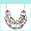 Ethnic Style Simulation Gemstone Decoration Tassel Design Women Necklace For Boho Jewelry Lovers
