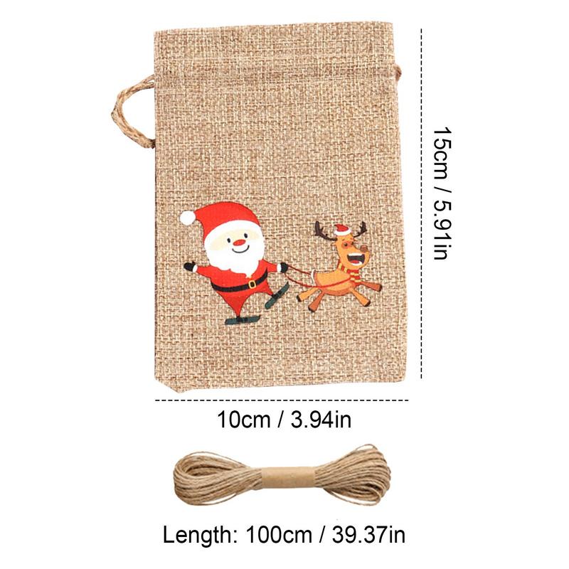 Adventskalender Geschenktüten 24 Tage Aufhängbare Weihnachts-Adventsbeutel Süßigkeiten Geschenk Kordelzugbeutel Countdown Dekoration