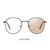 Metal Anti Blue Light Myopia Glasses Pink Gold Frame Polygon Nearsighted Spectacles 0 To -6.0