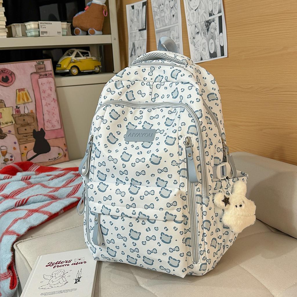 Schoolbag high-value backpack female Japanese ins sweet and cute cartoon print primary and secondary school students 3rd to 5th grade backpack