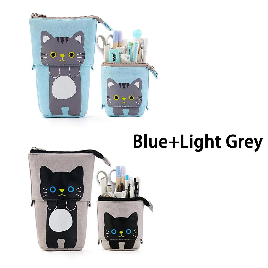 Cutie de creion retractabilă drăguță de mare capacitate, cutie de stilouri Kawaii, geantă de depozitare cosmetice pentru fete, articole de papetărie, rechizite de birou și școală