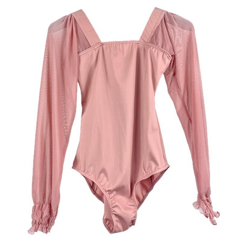 Womens Ballet Leotard White Stretch Dancewear Contemporary Chinese Dance Aerial Yoga Fitness Training