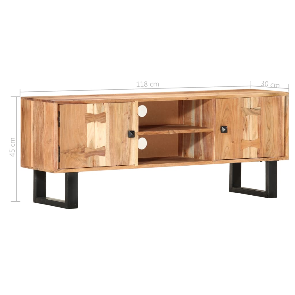 TV Cabinet 118 X 30 X 45 Cm Solid Acacia Wood