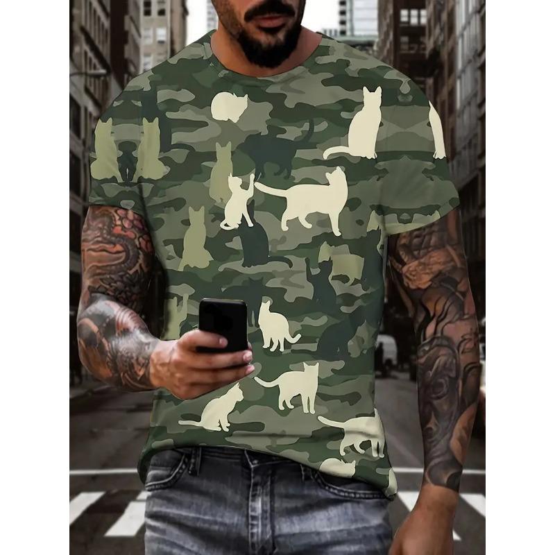 

3D Camouflage T-Shirt Men Clothes Outdoor Fashion Casual O Neck Short Sleeve Summer Street Oversized Men Sport Ventilate T Shirt 6XL
