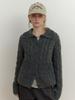 Themitten Grob Cable Cardigan (Charcoal)