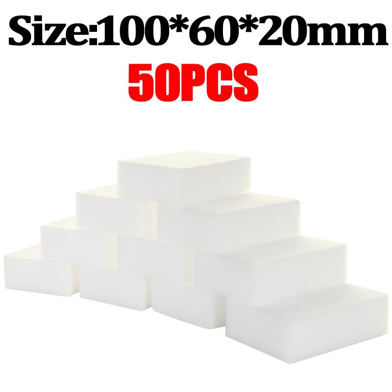 50Pcs White Magic Sponge Multi-functional Melamine Sponge CleaningEraser for Car Detailing Cleaning Tool Kitchen Bathroom Office