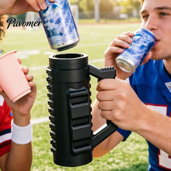 Anti-slip Beverage Holder Assault-Style Tactical Can Cooler with Handle, Double-Wall Insulated Sleeve for Standard Cold And Warm Drink Cans, Non-Slip
