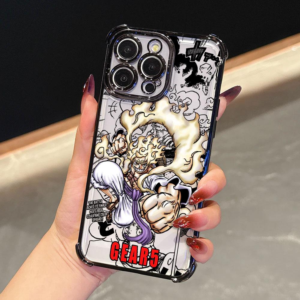 Hot LuffyS Sun God NikaS Plating Phone Case For Samsung S26 S25 S24 S23 S22 S21 S20 FE Note20 Edge Plus Ultra 4G 5G Anti Fall