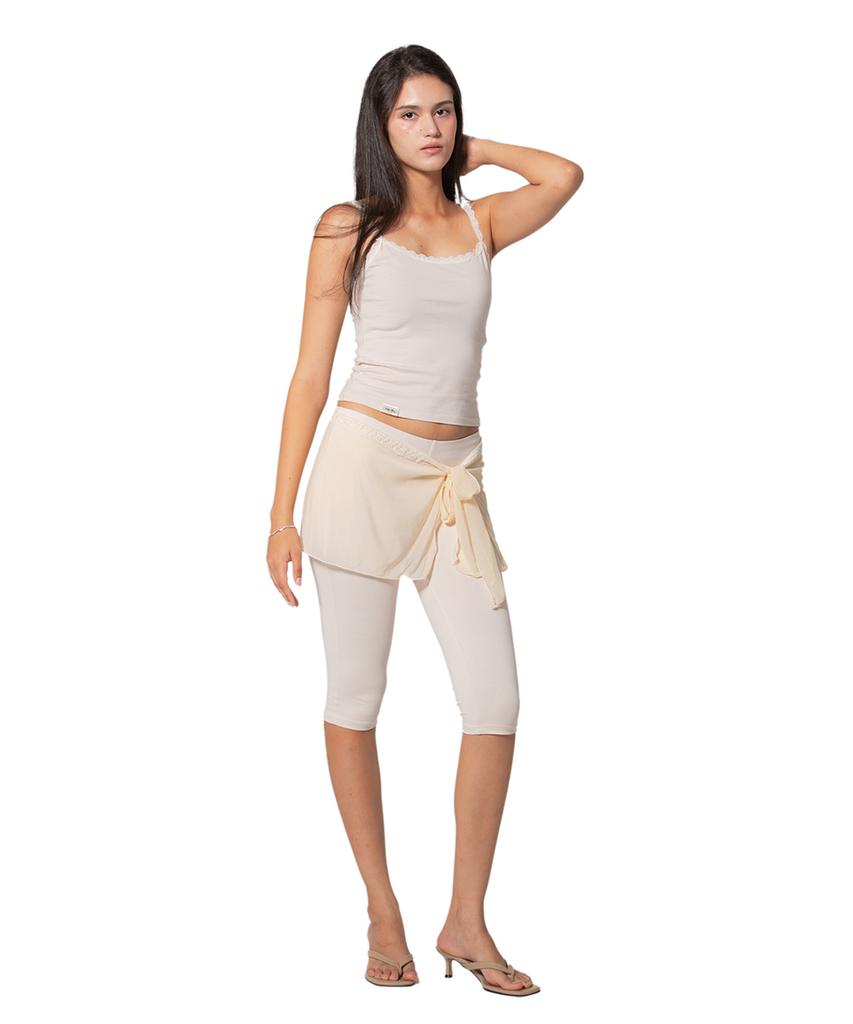 FIFTHALIAS (2-Piece Set) Dolly Skirt Capris Sand Beige
