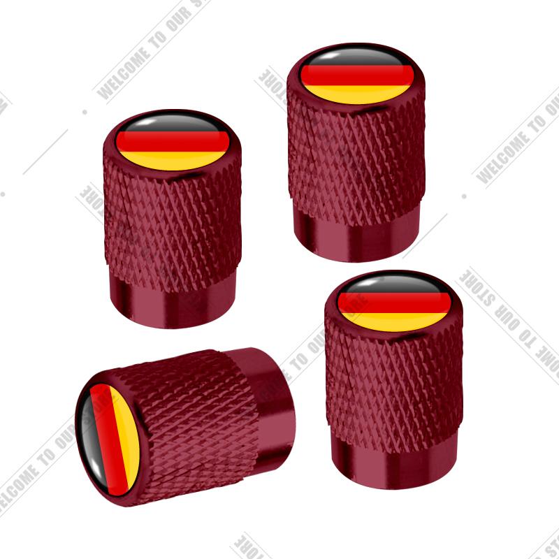 Cqdjvy1 Auto CNC Aluminium Duitsland Italië Frankrijk Driekleurige Vlag Embleem Voor Citroen Peugeot Fiat Kia 4 stuks Bandenventiel Luchtpoort Stuurpen Afdekdoppen