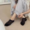 Summer Thin Socks, Women's Perforated Bow Bow Breathable Boat Socks, Silicone Anti-slip Color-blocked Light-cut Invisible Socks