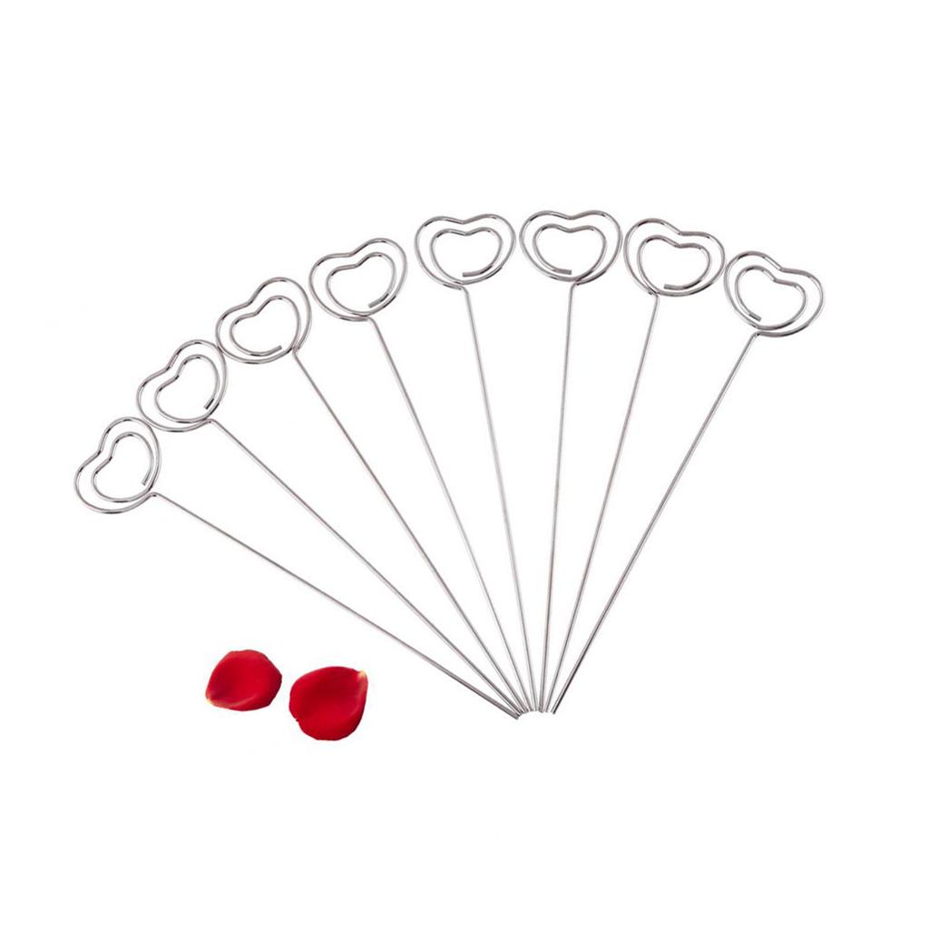 50 X Silver Photo Card Picture Memo Paper Note Display Clip Holders