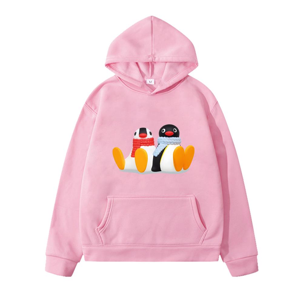 

Cartoon Hoodie Pingu Kids Comic New Style Pullovers Cute Baby Children Clothes Sweet Girls Hoodies Autumn Winter Fashion Hoody pullover 130 розовый
