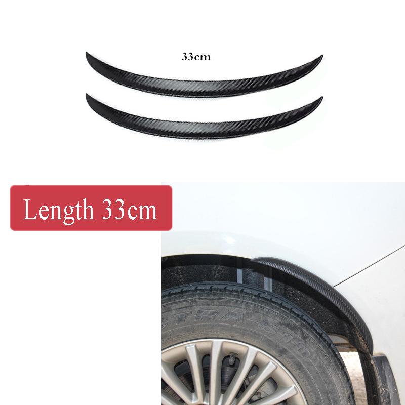 2PC Auto Carbon Fiber Rubber Fender Arch Wheel Eyebrow Protector Sticker Anti-scratch Strip Moulding Trim for Universal Car