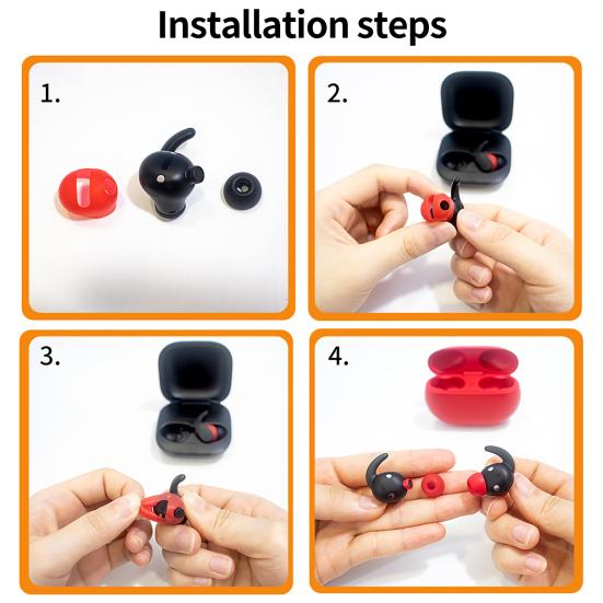 5 Pairs Earbud Case Covers Ultra Light Shock Resistant Anti-loss Silicone Mini Earplug Pads for Beats Fit Pro