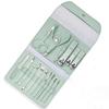 16 Pcs Manicure Kit, Green, Professional Nail Care Set with Cuticle Pusher, Nail Clippers, File, Portable Grooming Tools for Home Use