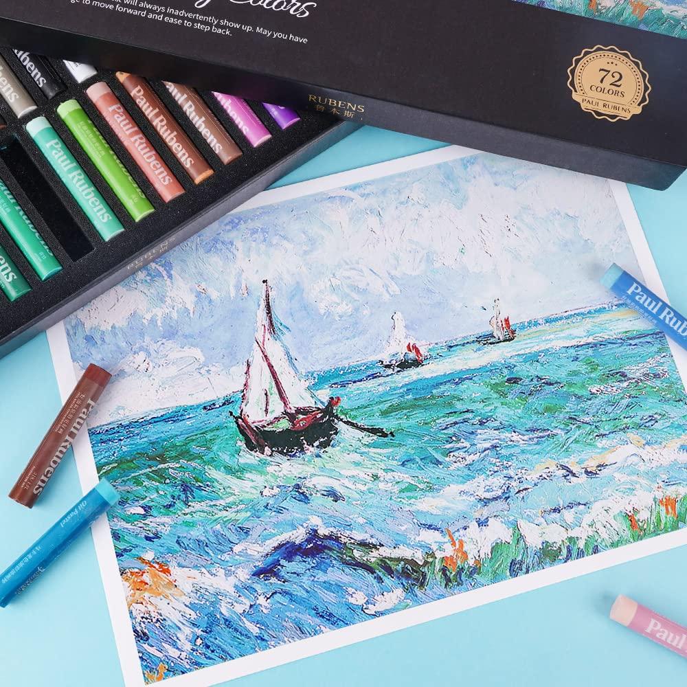 Paul Rubens Oil Pastels, Soft Pastels, Vibrant Colors, Drawing Set for Sketching, Painting, Oil Painting, and Coloring, Gift (72 Colors, 72 Pieces)