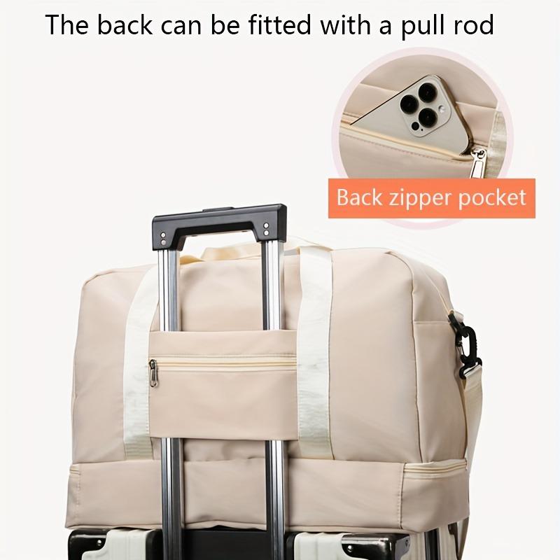 Large Capacity Foldable Travel Duffel Bag with Shoe Compartment, Sports Gym Tote Bag, Weekender Overnight Duffle Bag, Ideal for Travel, Vacation, Gym