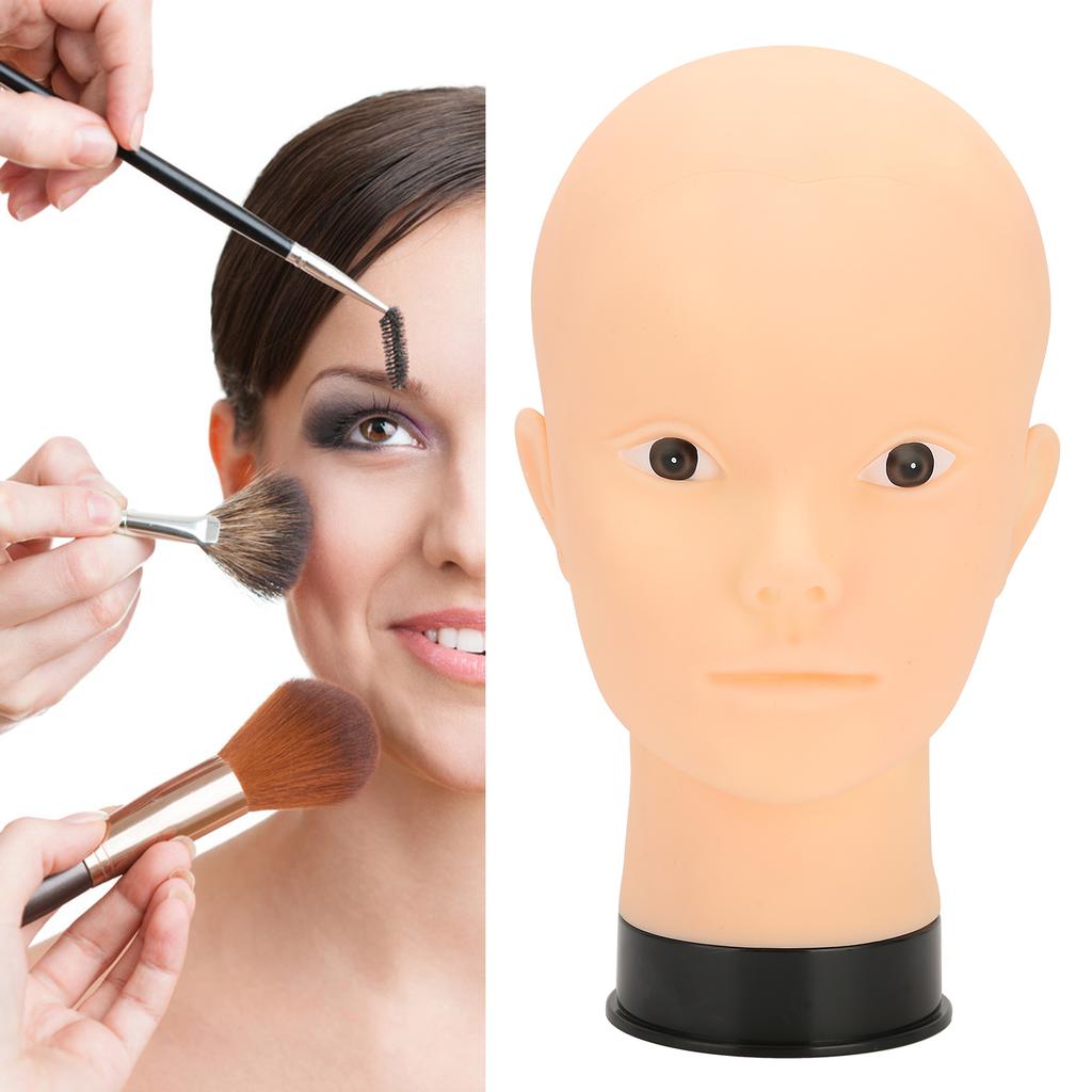 Kaal Mannequin Hoofd Make-up Training Oefenhoed Pruik Display Mannequin Hoofd (Zwarte basis)zonder Make-up