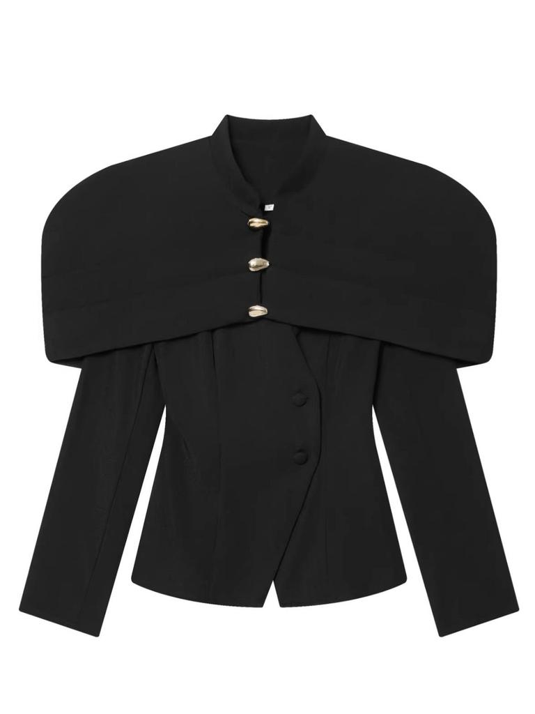 European & American Light Luxury Slim Fit Suit Jacket with Metal Buckle