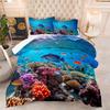 Sea Animals Theme Theme Home Comforter Quilted Blanket Goose Down Duvet Quilt Cover King Queen 3D Blanket Size Twin