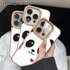 Phone Case: 2D Flat Lambskin Suitable for iPhone 18 17 16 15 14 13 Pro Protective Case, Panda Face, Christmas and Halloween Gift