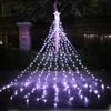 9x3.5M Weihnachtsdekoration Stern Lichterkette 350 LED Außen Weihnachtsbaumspitzen Stern Licht Wasserfall Baum Girlande Licht