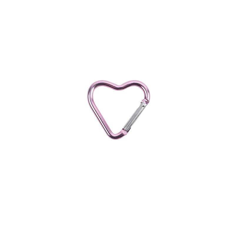 1 Pcs Heart-shaped Aluminum Carabiner Key Chain Clip Outdoor Keyring Hook Water Bottle Hanging Buckle Travel Kit Accessories