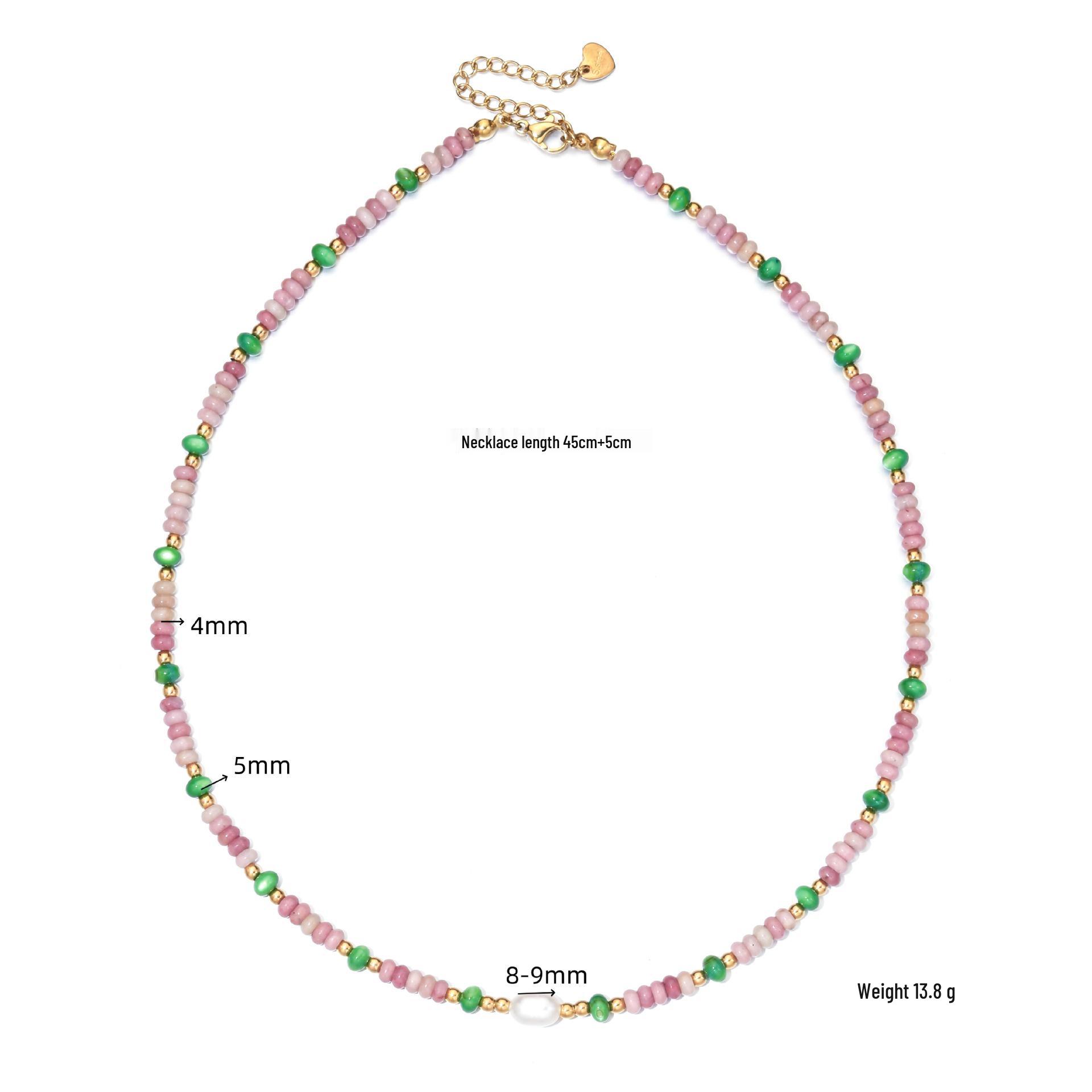 Seashell Red Agate & Baroque Pearl Floral Necklace with Stainless Steel Clavicle Chain for Women