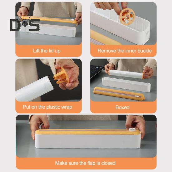 Dyspenser do folii spożywczej z nożem przesuwnym, regulowany uchwyt na folię spożywczą 2 w 1, narzędzia tnące, gadżety kuchenne