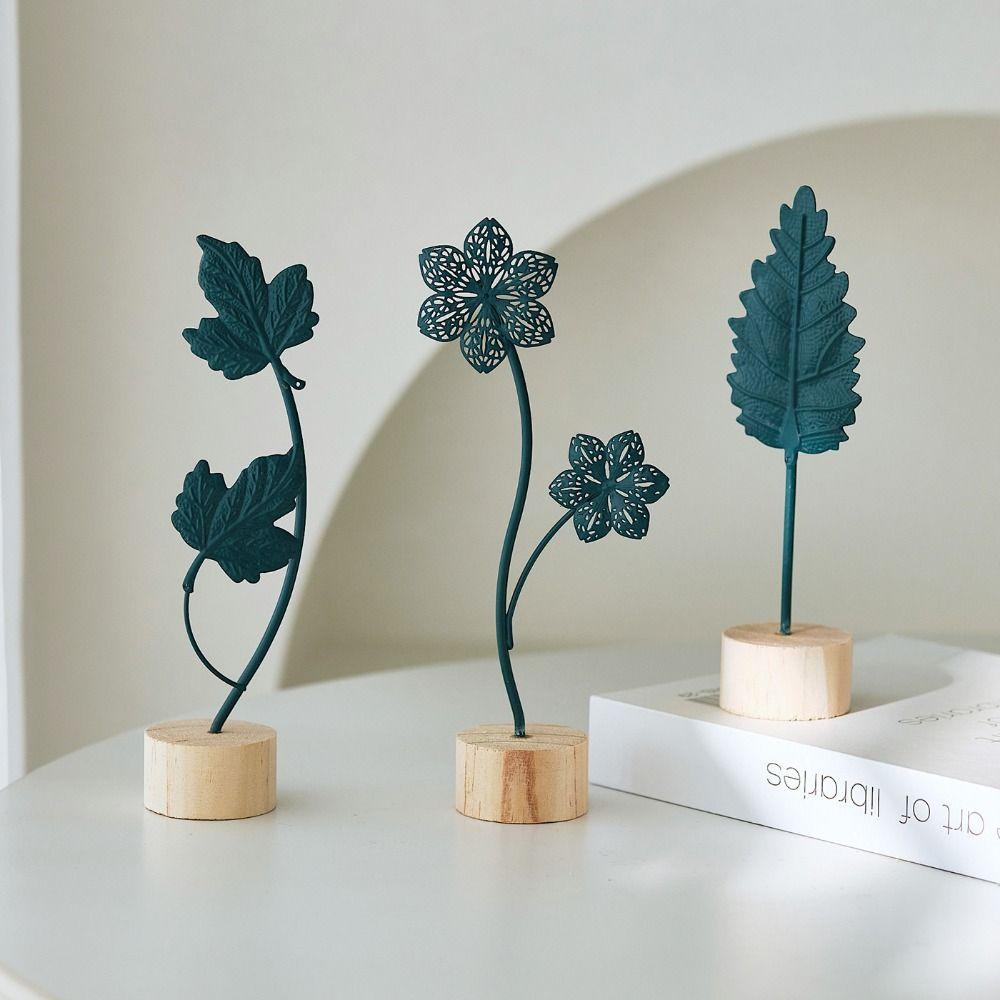 Hollow Out Leaves Ginkgo Leaf Ornament Gold Green Tabletop Decoration Home Decoration