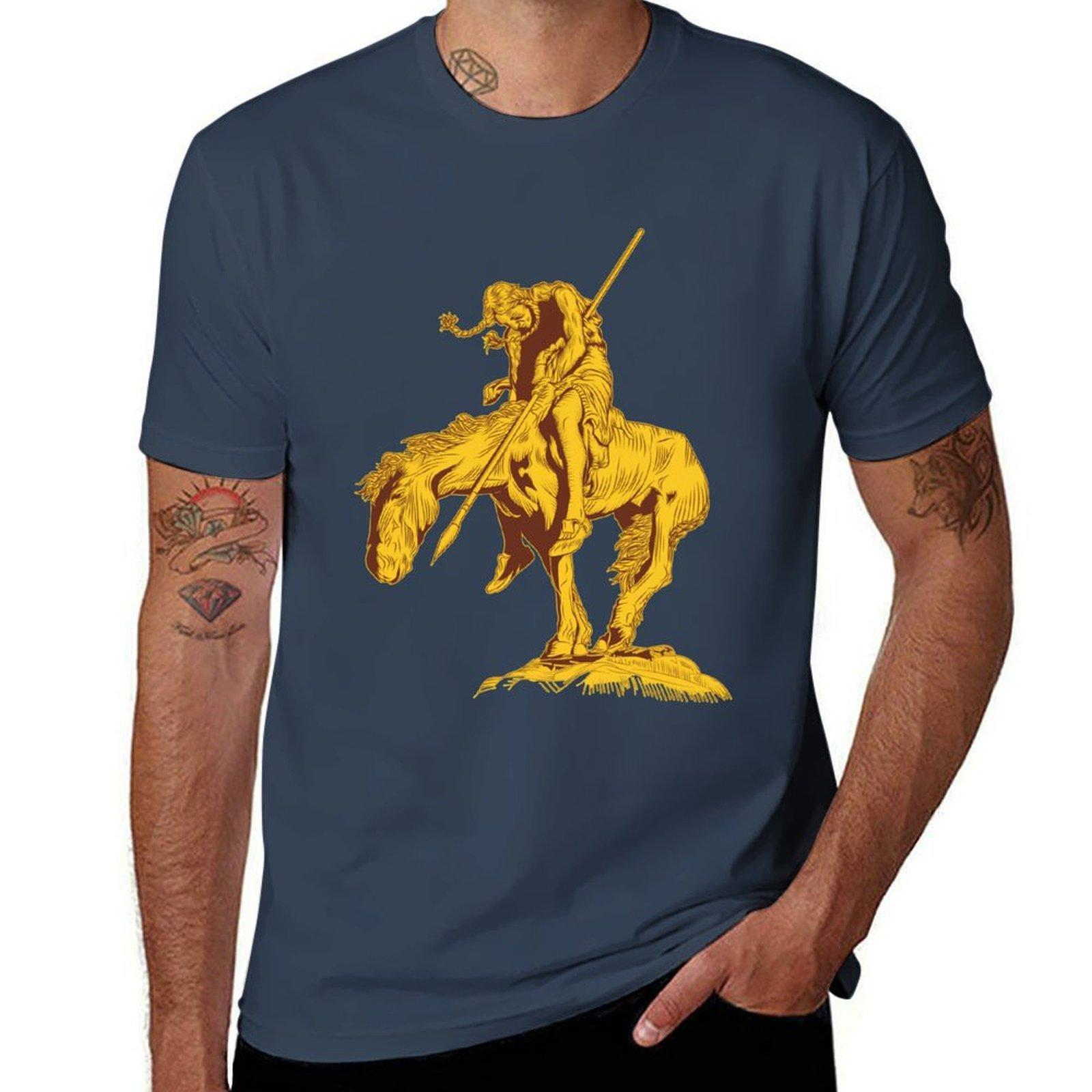 The Trail Ends Native American Vintage Art Tshirt Breathable Basic Cotton Tshirt S