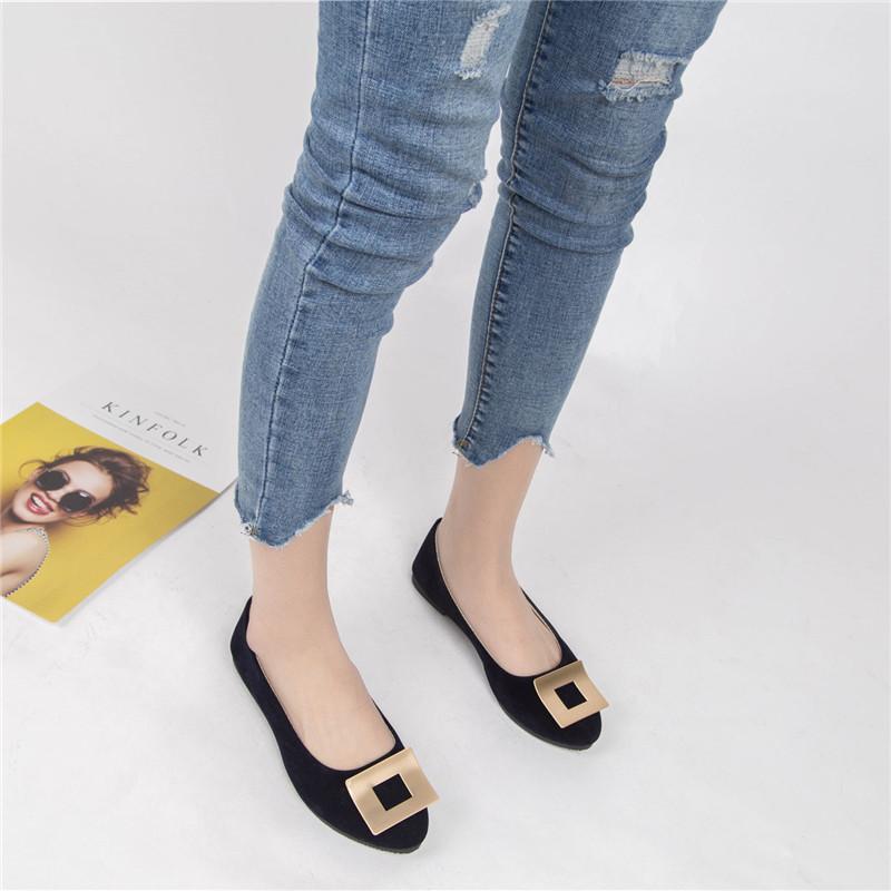 Women Girls Solid Big Size Slip On Flat Shallow Comfort Casual Single Shoes 23 Colors